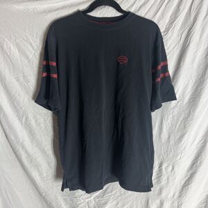 Harley Davidson Motorcycles Black Eagle Flag  Graphic T-Shirt Medium